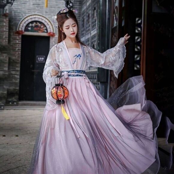 Women Hanfu Female Chinese Style Fairy Teens Girl Vintage Cosplay Costume Party - Picture 6 of 9